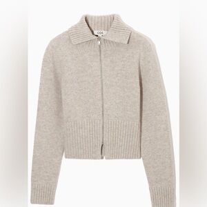 COS CROPPED WOOL ZIP-UP CARDIGAN